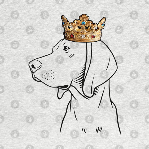 Redbone Coonhound Dog King Queen Wearing Crown by millersye